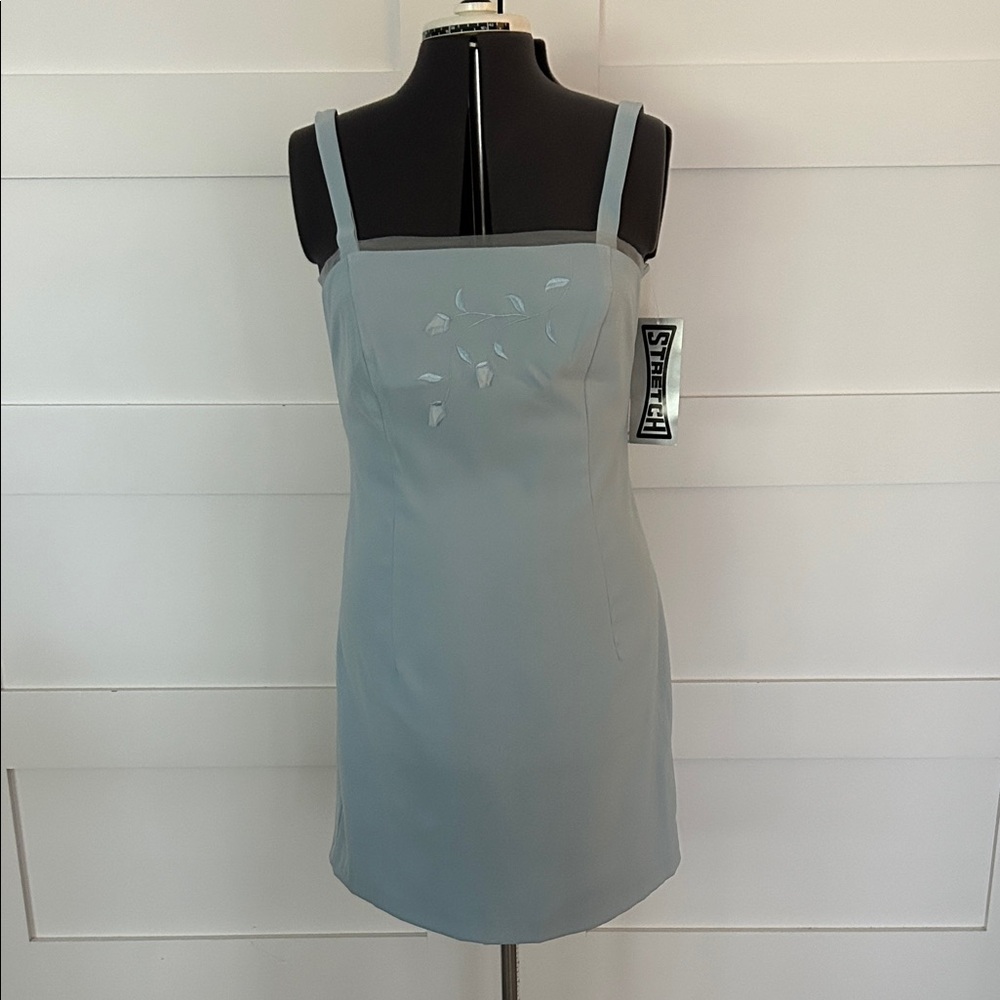 City Studio Light Blue Embroidered Dress Junior Size 11/12 NWT